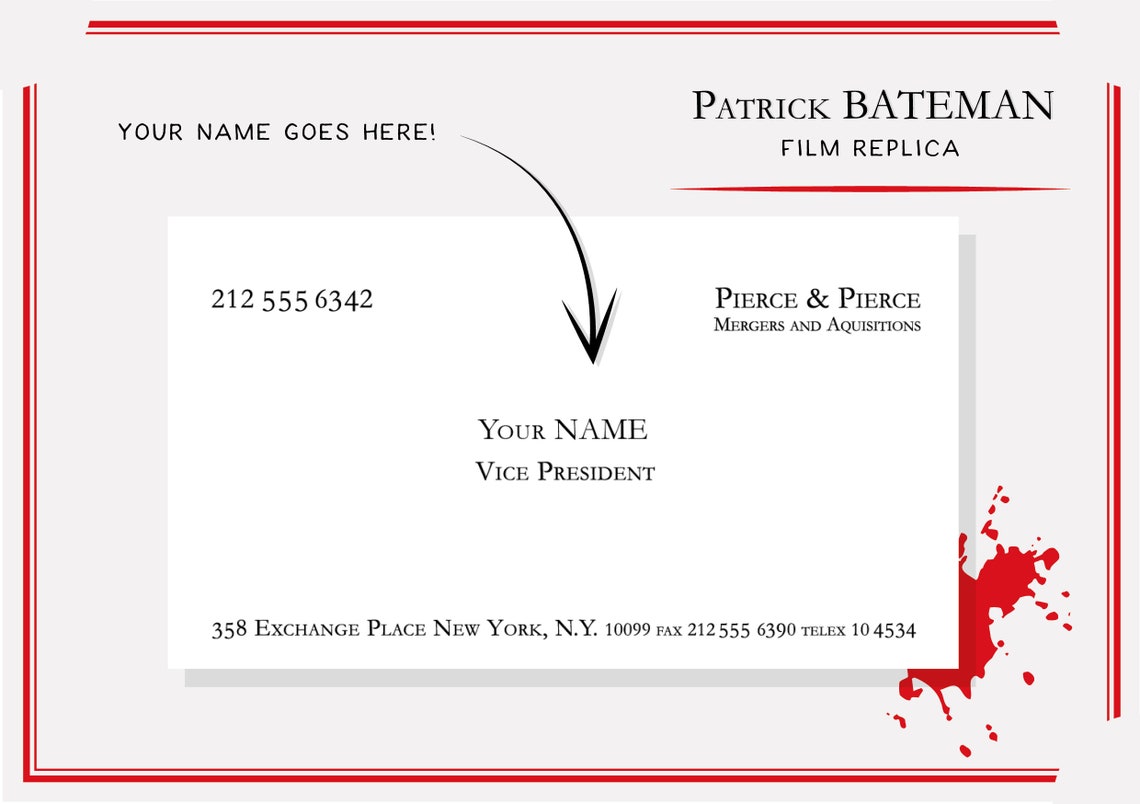 Patrick Bateman Business Card Template