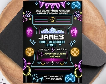 editable birthday gift tags,gaming birthday cards,gaming birthday party,gaming birthday invitation,surprise birthday invitation