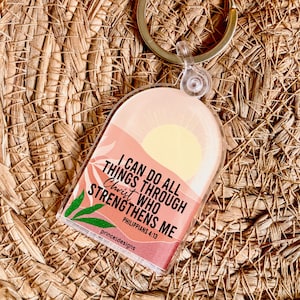 christian acrylic keychains,bible verse keychain, faith inspired keychain,philippians 4:13
