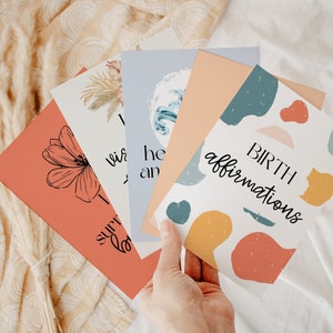 Ensemble de 24 cartes de naissance positives,maman de naissance à domicile,affirmations de naissance numériques,cadeaux de grossesse pour les nouvelles mamans