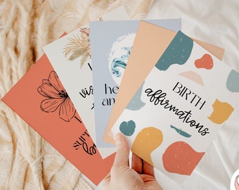 set of 24 positive birth cards,home birth mama,digital birth affirmations,pregnancy gifts for first time moms