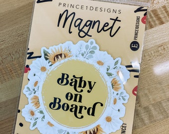 baby car magnet,baby on board magnet,newborn baby girl gift daddy,sunflower car accessories,car accessories for women