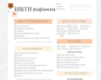 birth plan editable,home birth mama,digital birth affirmations,pregnancy gifts for first time moms, pregnancy printable