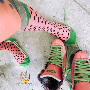 watermelon crew socks, custom socks, cute socks cool funky SOCKS, if you can read this socks, botanical socks,mom socks