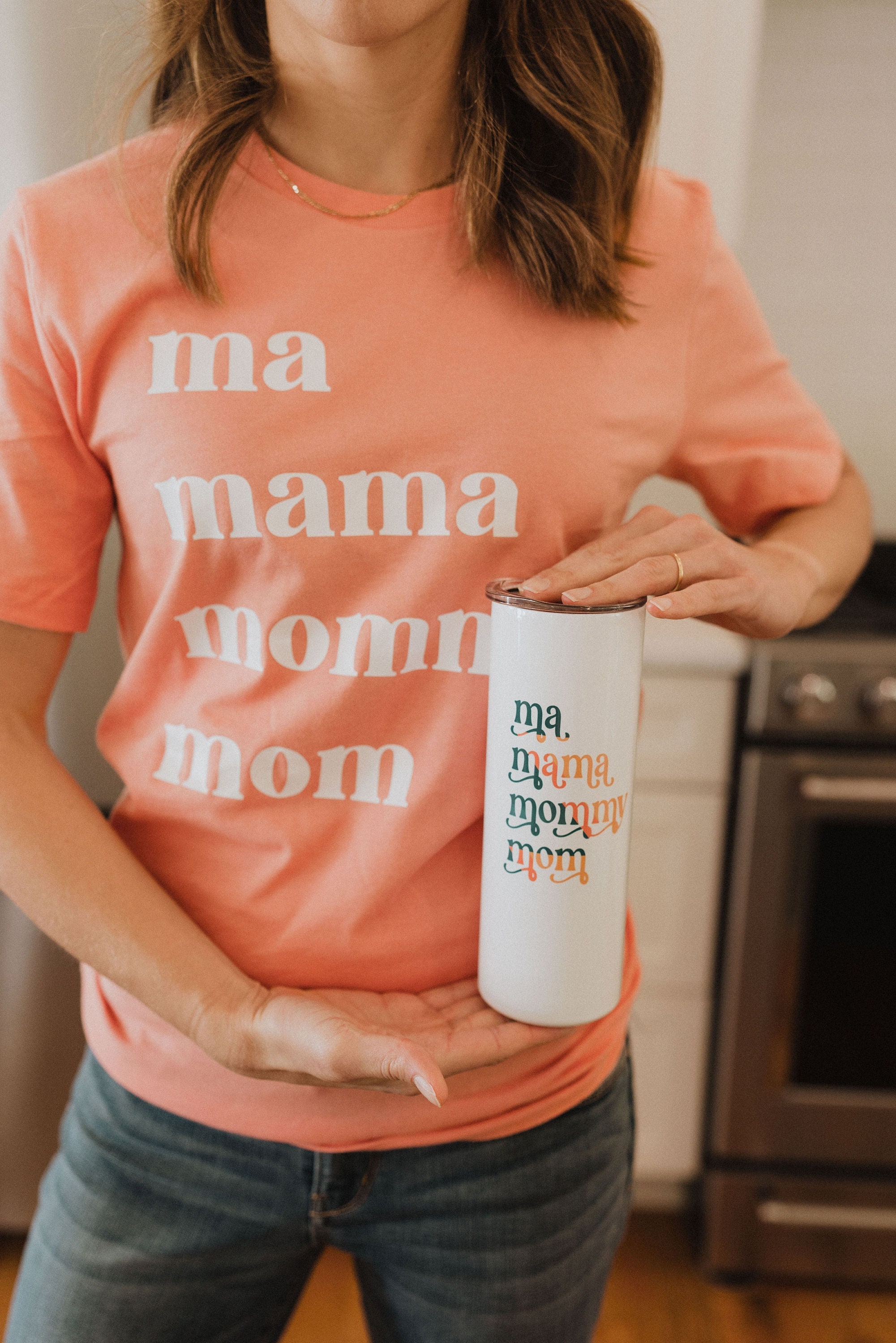 Mama 20 Oz Skinny Tumbler Rainbow Mama 