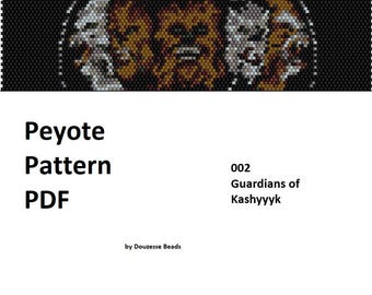 Peyote Pattern Miyuki Delicas 11, Chewbacca, PDF Instant Download, Peyote Stitch Bracelet, Guardians of Kashyyyk, Star Wars