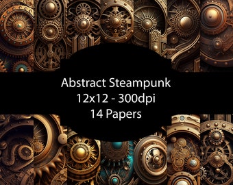 Elements - Scrapbooking Paper 12 x 12 - Steampunk Love