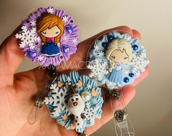 Frozen Sisters Badge Reel, Badge Reel, Nurse Accessories, Medical Assistant, ID Badge Holder, ID Badge Reel, Badge Holder, Decoden, RN Gift