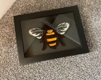 Quilled Honey Bee Shadow Box - 3D Paper Art (5x7)