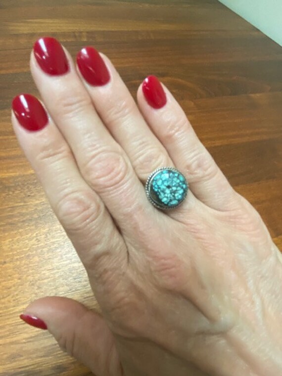 Webbed Cloud Mountain Turquoise and Sterling Silv… - image 3