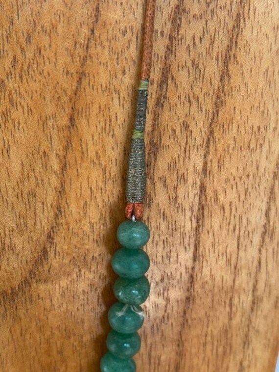 Vintage Tibetan Style Aventurine Beaded Mala Cord… - image 5