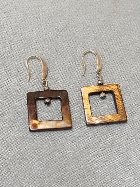 Geometric Sterling and Mother of Pearl Square Dan… - image 6