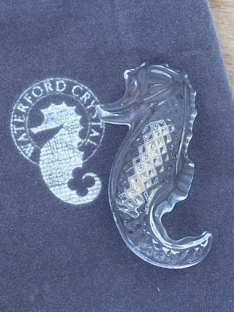 Waterford Crystal Seahorse Brooch Pin Ocean Life Nautical Sea