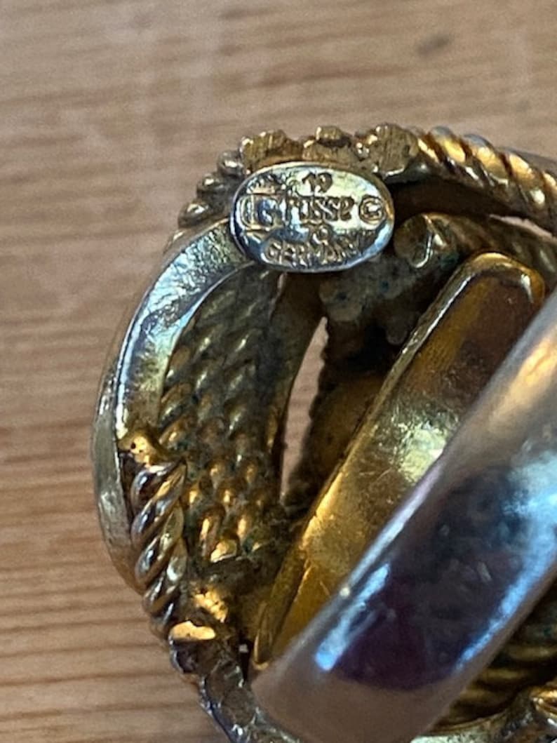 RARE 1970 Christian Dior Grosse Germany Gold Plated Braided Knot Ring ...