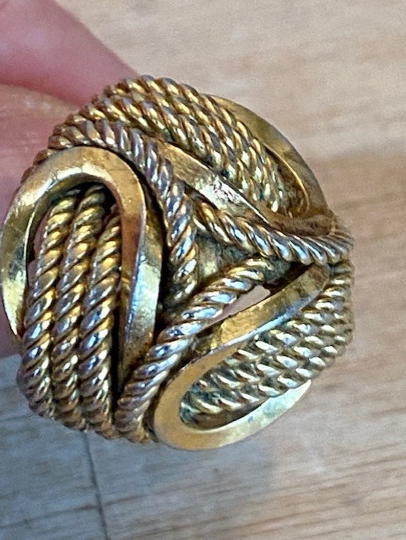 RARE 1970 Christian Dior Grosse Germany Gold Plated Braided Knot Ring ...