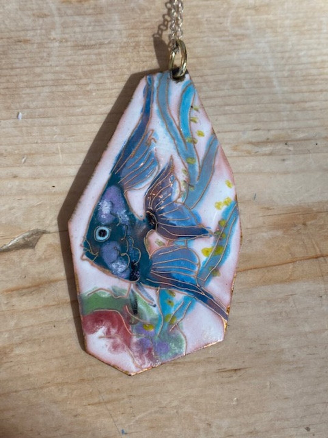 Vintage Copper and Enamel Fish Pendant Necklace Estate Tropical Sea Ocean Gift for Her TB188 Etsy