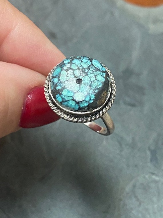 Webbed Cloud Mountain Turquoise and Sterling Silv… - image 5