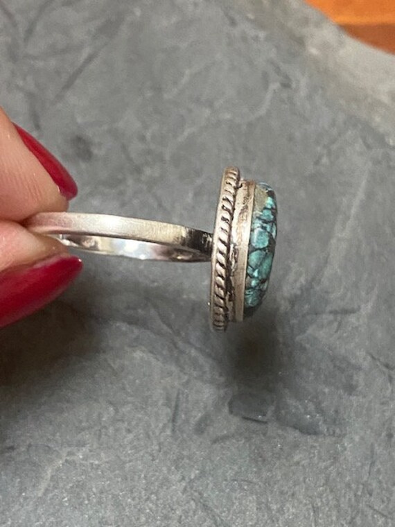 Webbed Cloud Mountain Turquoise and Sterling Silv… - image 6