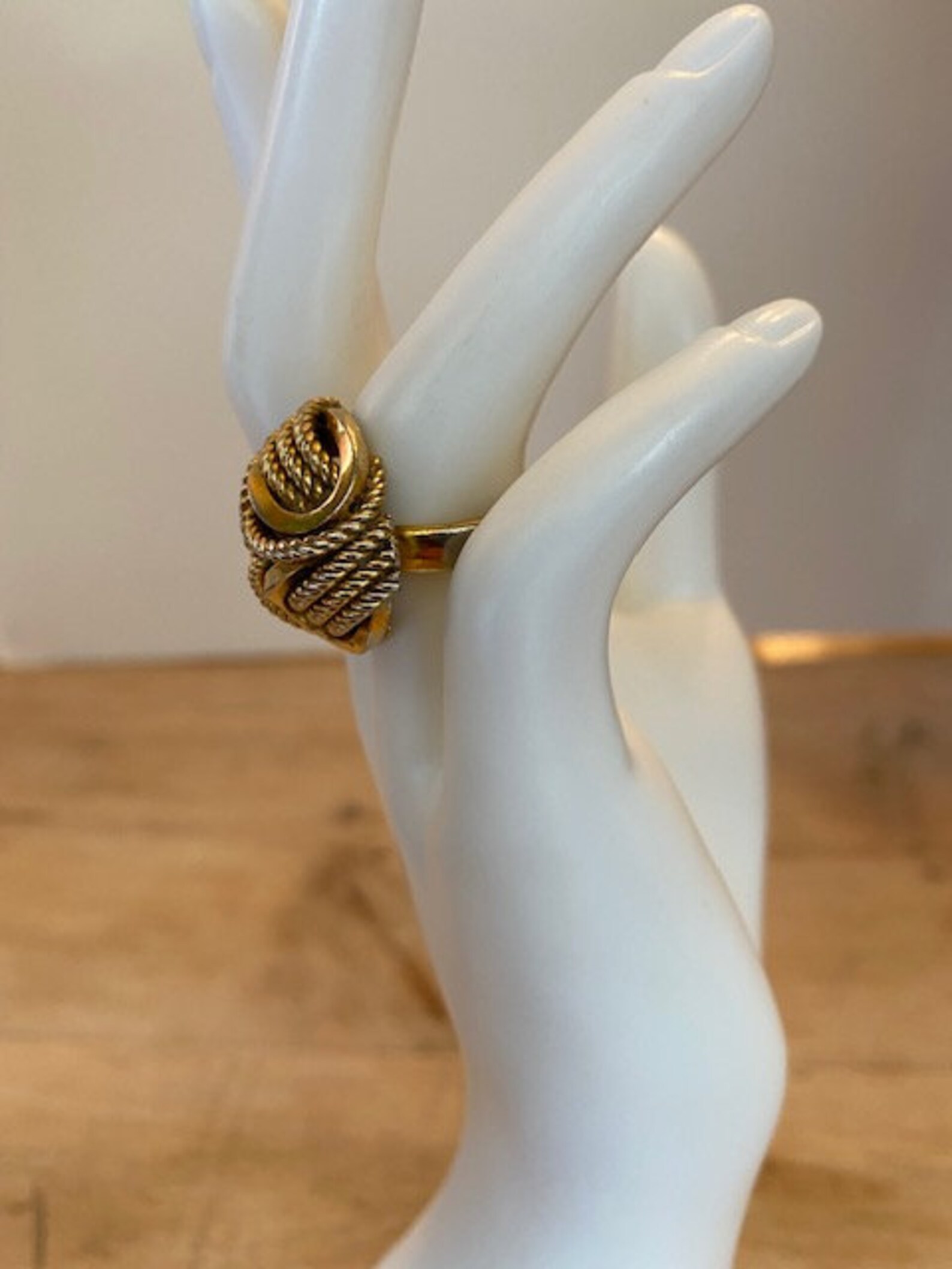 RARE 1970 Christian Dior Grosse Germany Gold Plated Braided Knot Ring ...