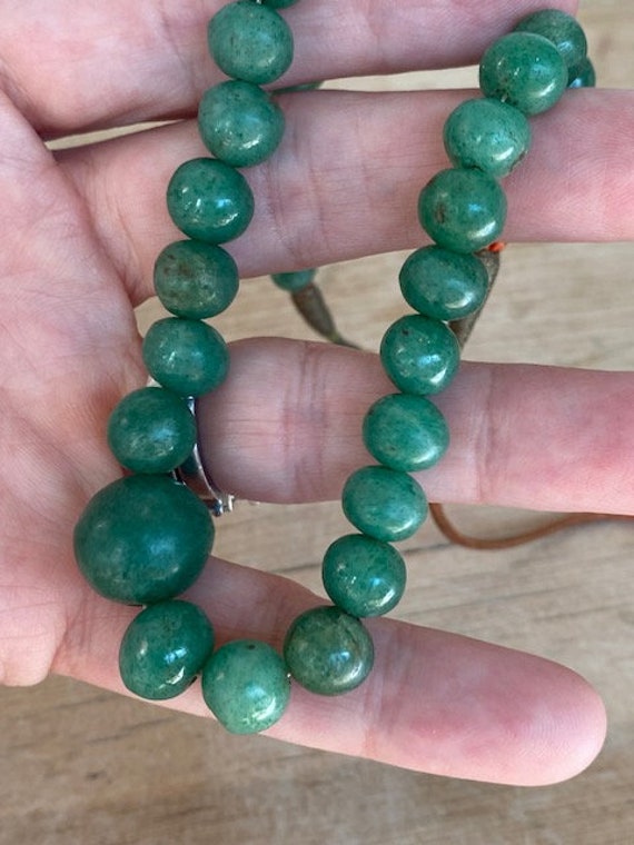 Vintage Tibetan Style Aventurine Beaded Mala Cord… - image 2