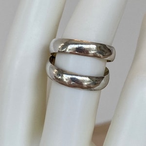 JA Klein Sterling Silver Multi Band Crossover Ring Minimalist Contemporary Style Vintage Estate