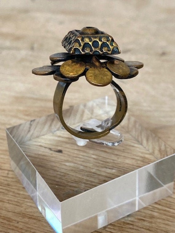 Pentti Sarpaneva Brass Anodized Metal Ring Finlan… - image 1