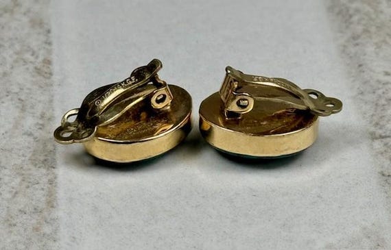 14kt Solid Yellow Gold Oval Spiderweb Turquoise C… - image 6