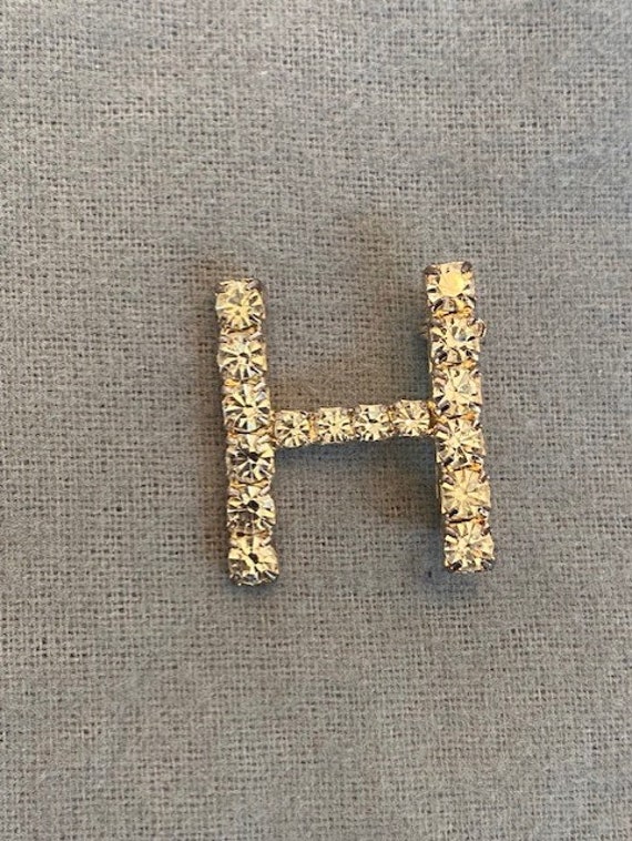 Vintage Sparkly Rhinestone H Initial Letter Estate