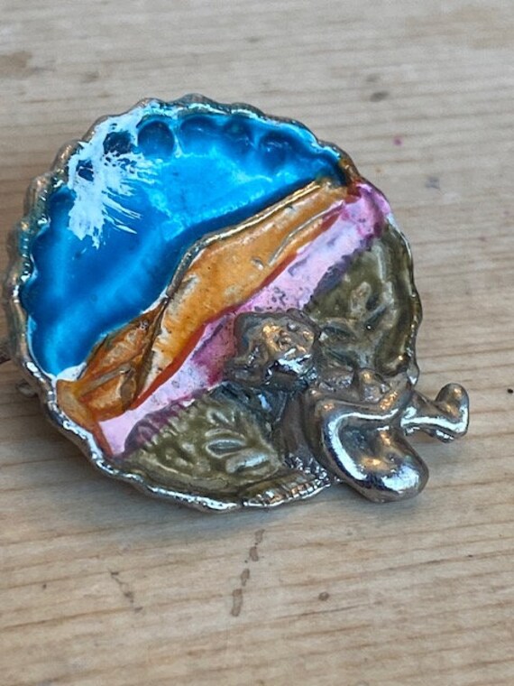 Charme Argent Sterling Vintage - Fée Sur Un Champignon 4,2 G, 2,7 Cm, Porte-bonheur, Occasion En Bon état