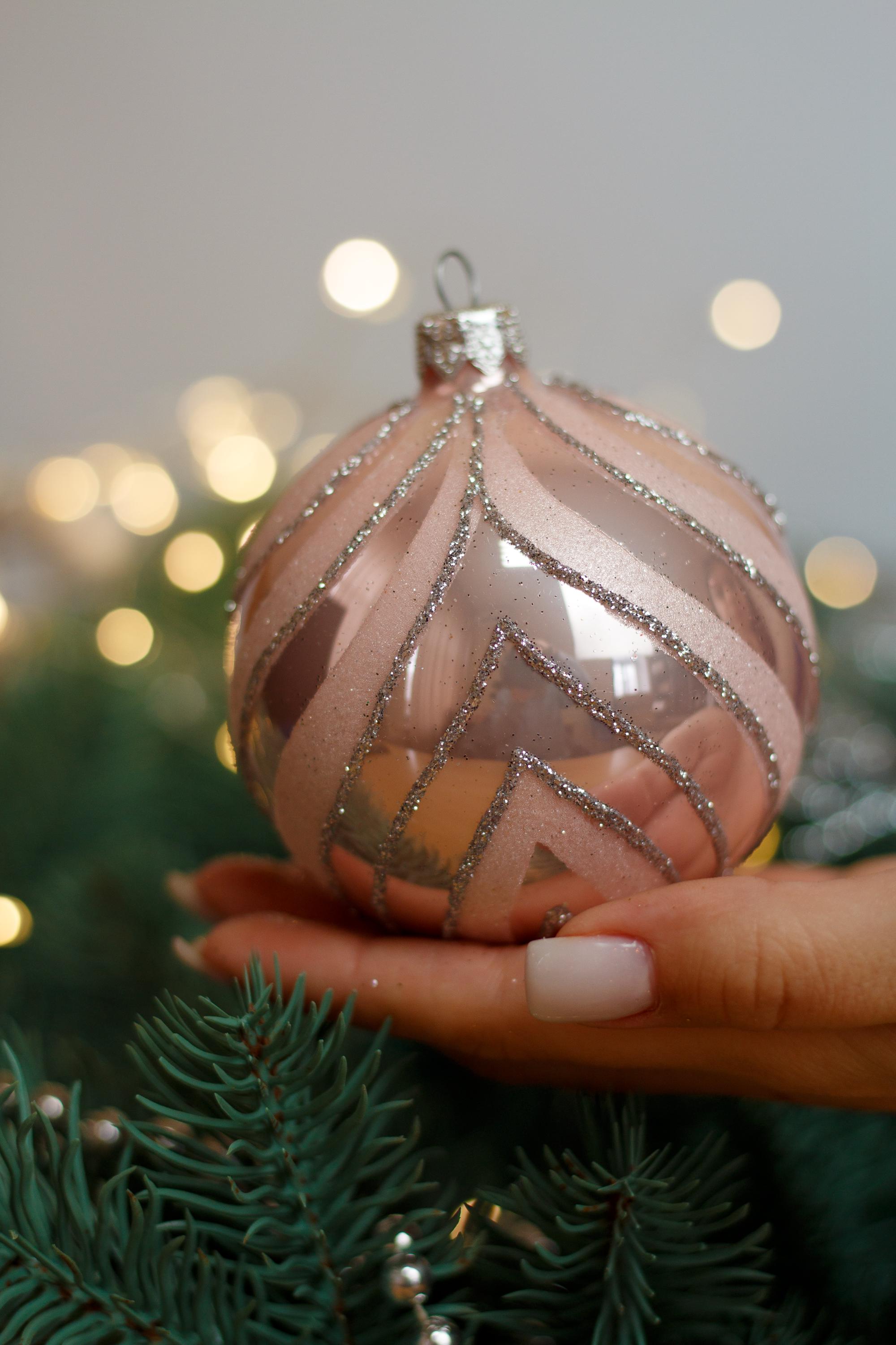 Optez pour une boule déco argentée en verre soufflé - Taille 10