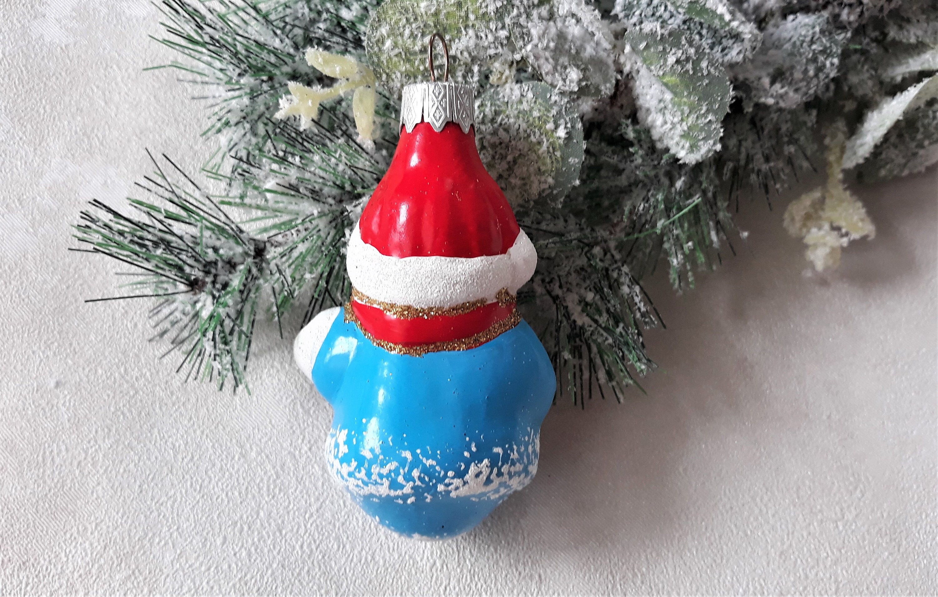 Snowmen Christmas Tree Glass Christmas Ornament Gift Etsy UK