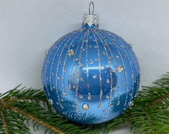 クリスマス飾り　吹きガラス　オーナメントボール7個【シルバーメタリック】 il_340x270.7059365627_6qc4.jpg