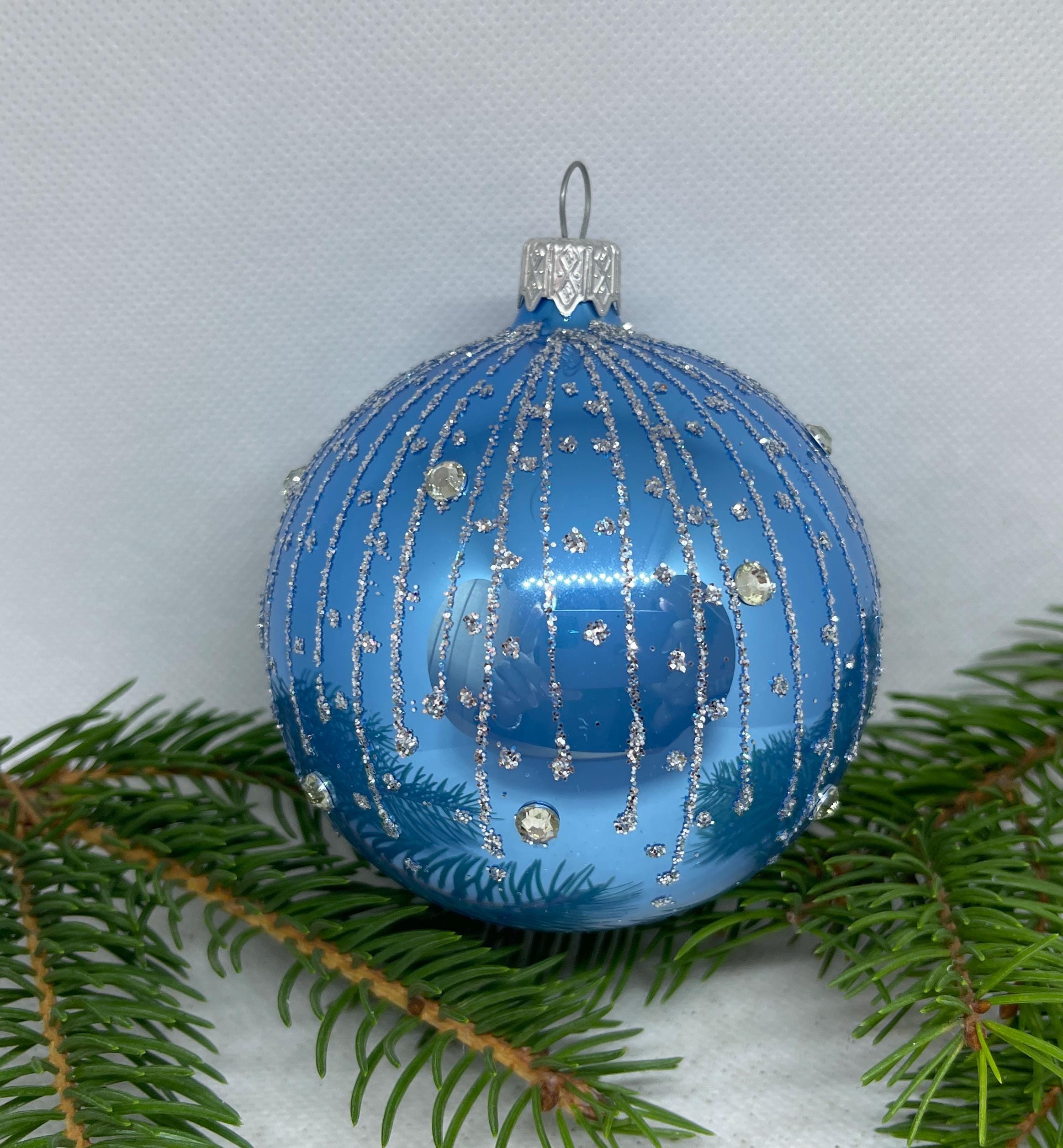 クリスマス飾り　吹きガラス　オーナメントボール7個【シルバーメタリック】 il_fullxfull.7059365627_6qc4.jpg