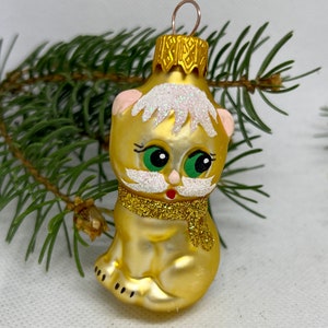 Kleines Kätzchen Weihnachten Glasanhänger, Mundgeblasene handgemachte Glas Ornamente, handgefertigte Weihnachtsbaum Glas Dekorationen, Weihnachten 2025,Weihnachtsgeschenk
