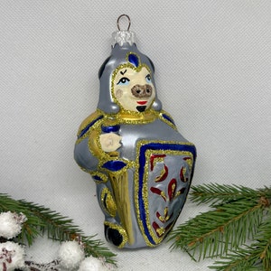 Stier Weihnachtsschmuck, Mundgeblasener Glasschmuck, handgefertigter Christbaumschmuck, Weihnachten 2025, Geschenk Weihnachten