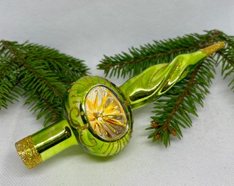 Puntale verde per albero di Natale in vetro, ornamenti per albero, decorazione natalizia, puntale in vetro al mercurio per albero di Natale, regalo di Natale