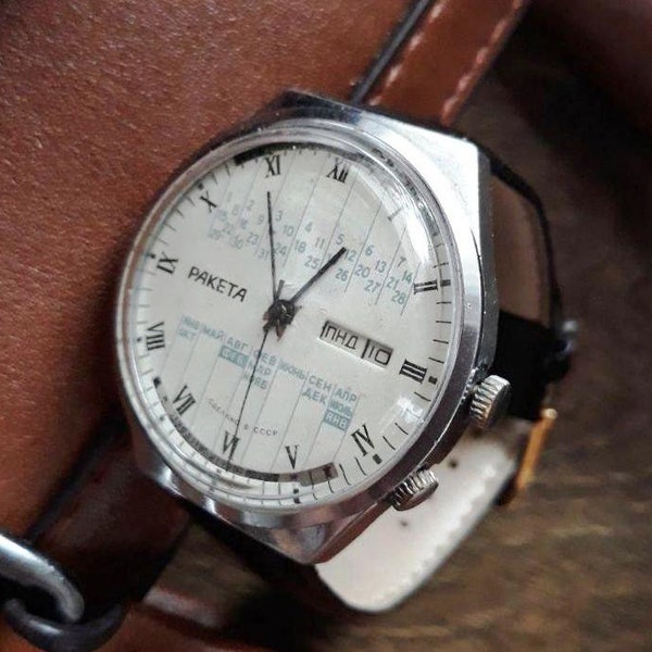 Reloj soviético "Raketa", reloj antiguo, reloj de hombre, reloj vintage, reloj clásico, montre homme, relojes de pulsera para hombres, reloj vintage