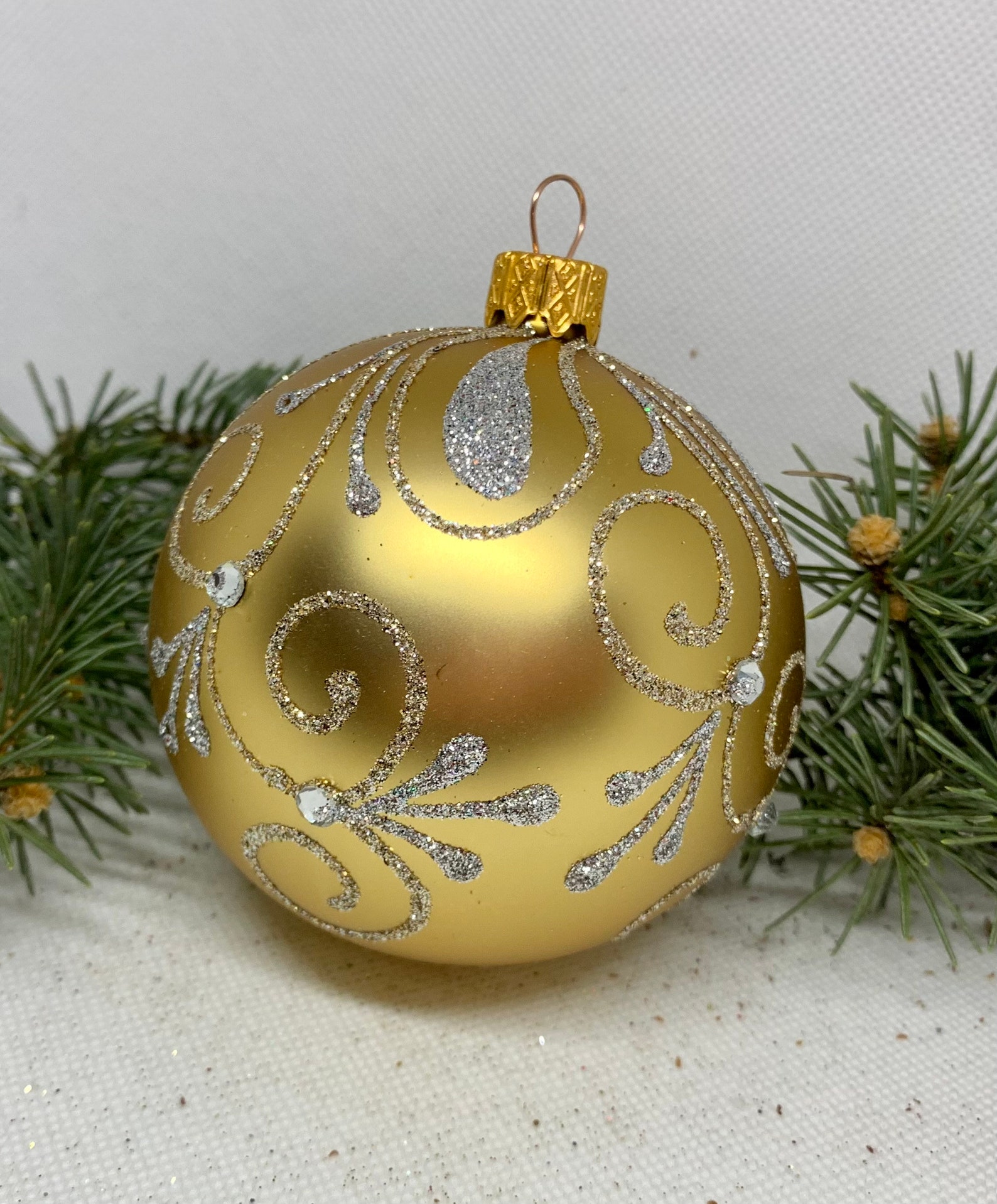 GOLD Christmas Glass Ball Xmas Ornaments Blown Glass Etsy — free download
