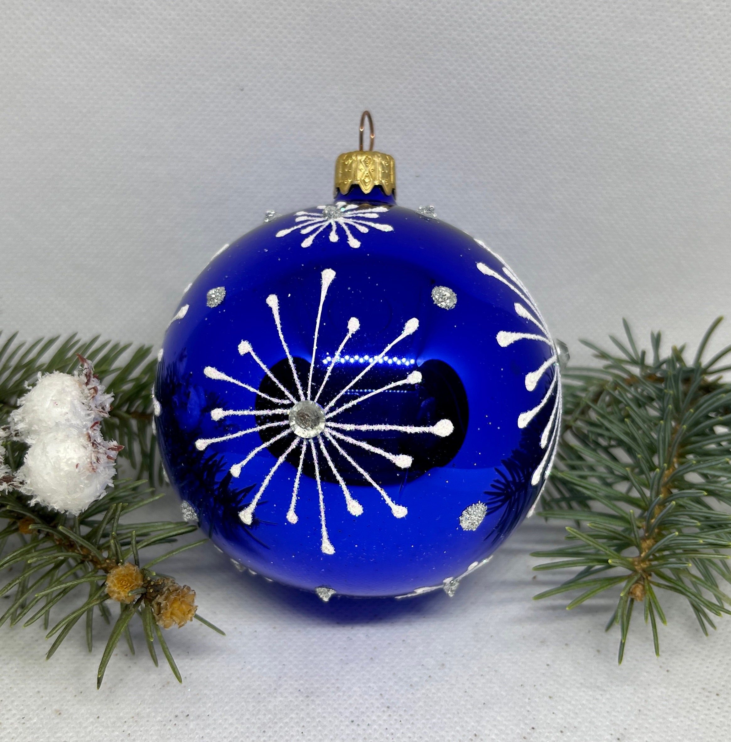 Blue christmas ornaments discount