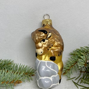 Gold Bull Weihnachtsschmuck, mundgeblasene handbemalte Glasfigur, Weihnachtsgeschenk, Weihnachtsbaumschmuck, Weihnachten 2025