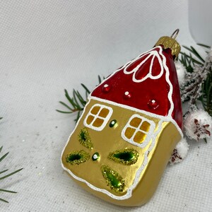 HUT weihnachtlicher Glasanhänger, Mundgeblasener Glasschmuck, handgefertigter Christbaumschmuck aus Glas, XMAS 2025, Weihnachtsgeschenk