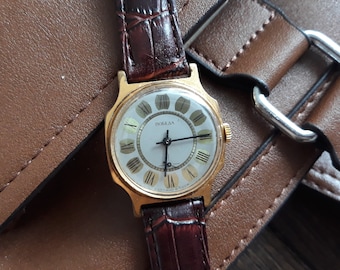 Vintage Mechanical Watch for Men | Retro Wristwatch | Leather Strap | Manual Wind | Gift for Him | Classic Style | Timeless Men’s Accessory