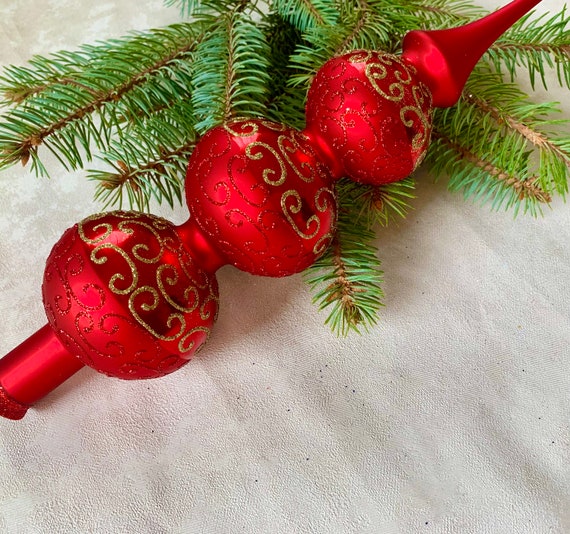 Large red christmas ornaments deals