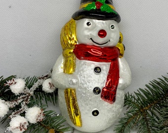 Ornamento Di Natale Elefante In Vetro Soffiato A Mano Con Glitter - Decorazione Scintillante Da Appendere, 11,3 Cm