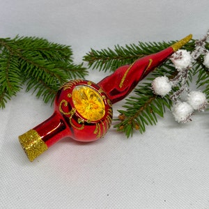Red christmas topper for christmas tree glass ornament vintage style home decor christmas tree toppers mercury glass finials christmas  gift