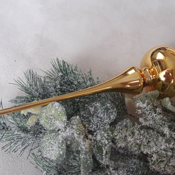 Vintage Christmas glass tree topper 12 inches, tree topper antique Christmas ornaments ornament tree topper top