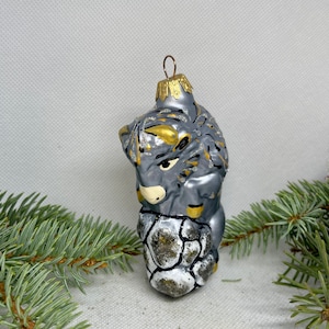 Stier Weihnachtsschmuck, mundgeblasene handbemalte Glasfigur, Weihnachtsgeschenk, Weihnachtsbaumschmuck, Weihnachten 2025