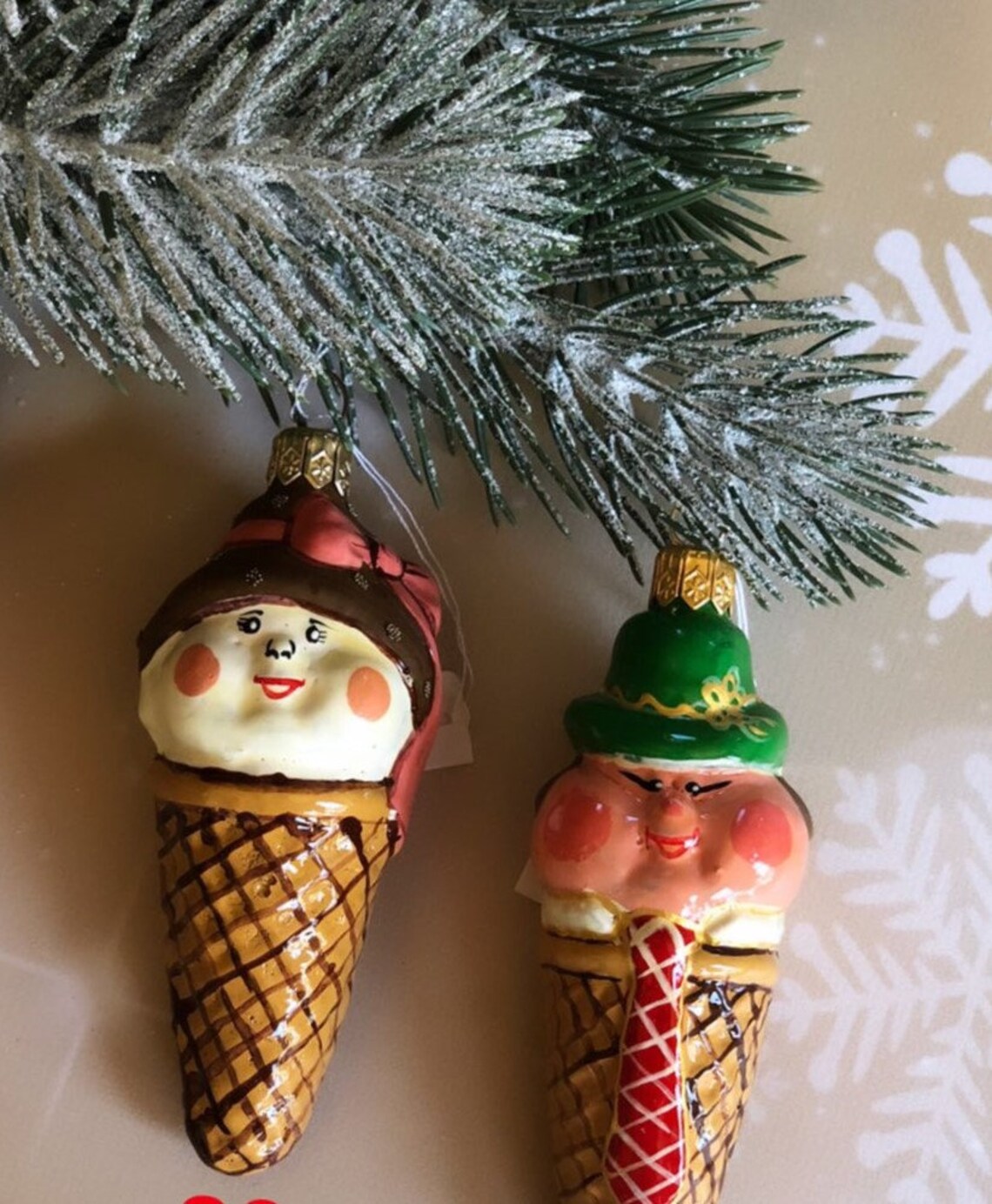 Ice cream Glass Christmas Ornament Gift ideasChristmas Etsy