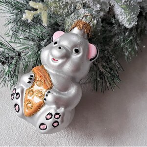Maus Weihnachten Glasanhänger, mundgeblasene handbemalte Glasfigur, Weihnachtsgeschenk, Weihnachten 2025, Feiertagsdekor, Geschenkideen, Winterdekor