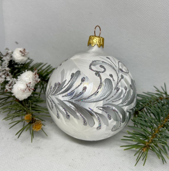 スイス製吹きガラス玉ハンドペイントクリスマスオーナメント 中玉12個セット スイス製吹きガラス玉ハンドペイントクリスマスオーナメント 中玉12個
